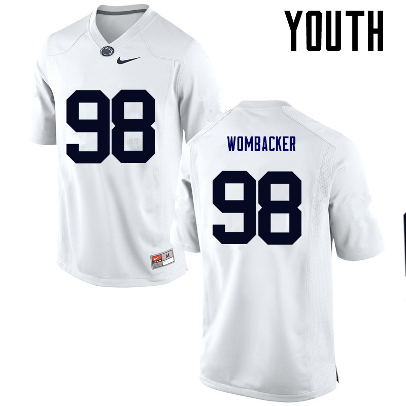 NCAA Nike Youth Penn State Nittany Lions Jordan Wombacker #98 College Football Authentic White Stitched Jersey MTZ0398KO